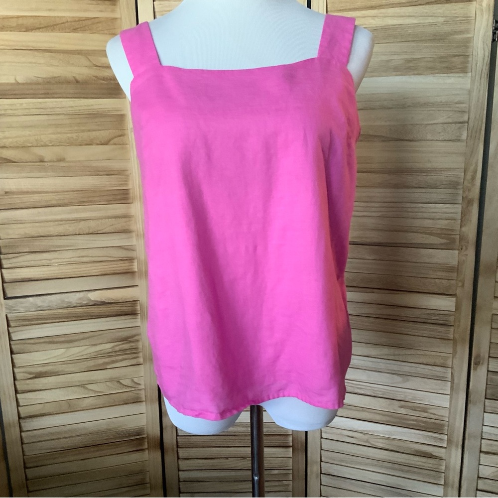 J. Crew Linen Blend Top Pink Size Medium